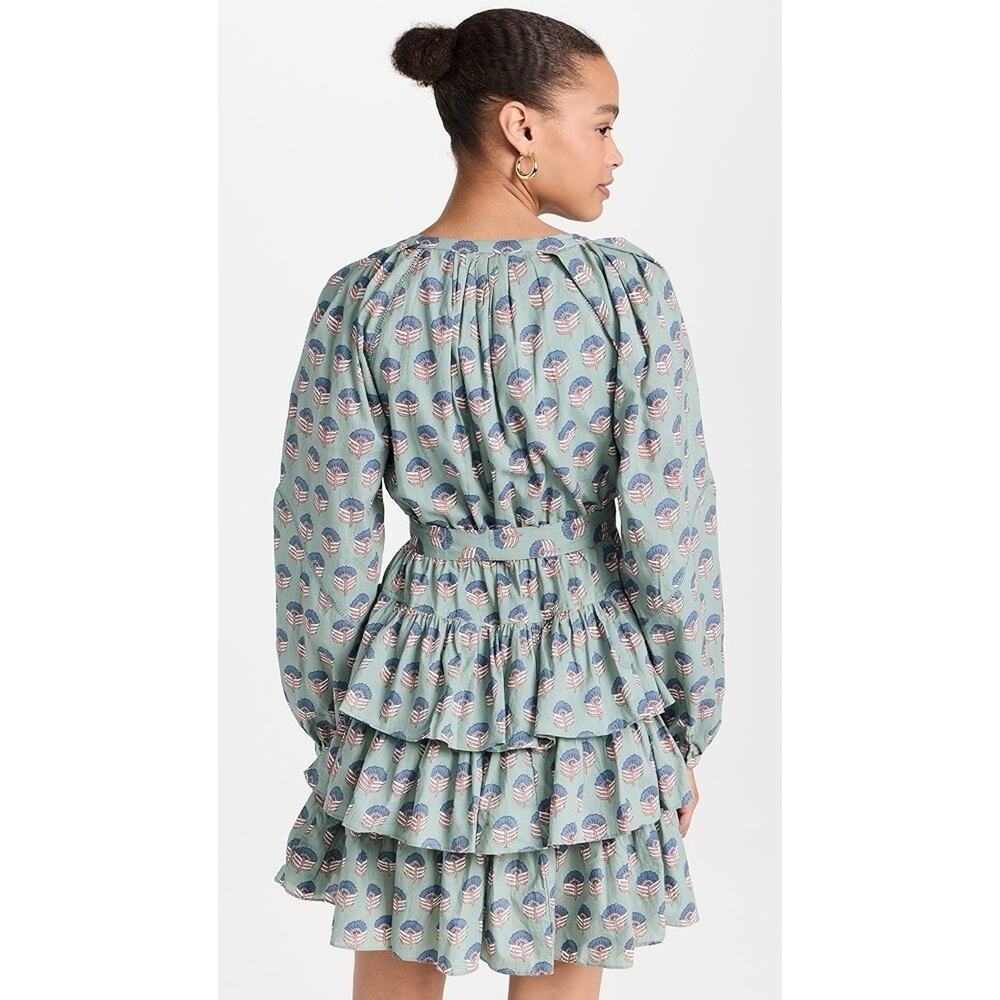 Marea Grace Ruffle Dress Jade Cotton Cottage Bohemian Prairie Size XS NWT - Picture 2 of 10